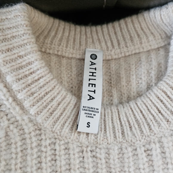 Athleta Women's Beige Crew Neck Sweater - Picture 2 of 5
